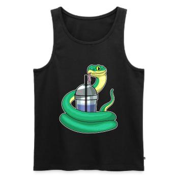 Thé à bulles de serpent - Débardeur bio Premium Homme - noir - Devant - Michal (187cm)