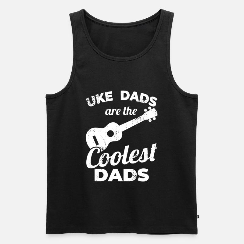 Ukulele Papa - Männer Premium Bio Tank Top - Schwarz