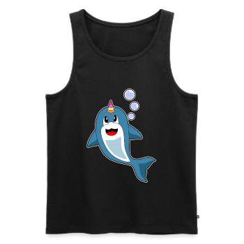 Dolphin Unicorn - Men's Premium Organic Tank Top - black - Front - AI Model Male 178 light (178cm)