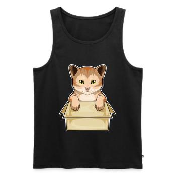 Katze Karton - Männer Premium Bio Tank Top - Schwarz - Vorne - AI Model Male 178 light (178cm)