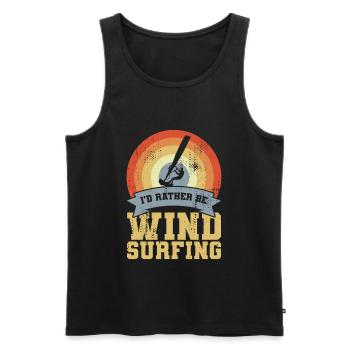 Vintage Windsurfer Zitat - Männer Premium Bio Tank Top - Schwarz - Vorne - AI Model Male 178 light (178cm)