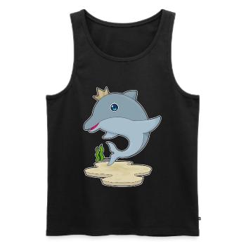 Dolphin Crown - Men's Premium Organic Tank Top - black - Front - AI Model Male 178 light (178cm)