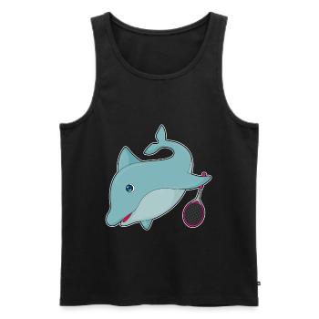 Raquette Tenni Dolphin Tennis - Débardeur bio Premium Homme - noir - Devant - AI Model Male 178 light (178cm)