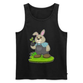 Rabbit Farmer Seedling Farm - Men's Premium Organic Tank Top - black - Front - AI Model Male 178 light (178cm)