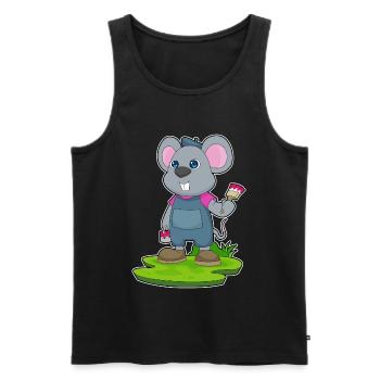 Mouse Painter Brush Painting - Men's Premium Organic Tank Top - black - Front - Michal (187cm)