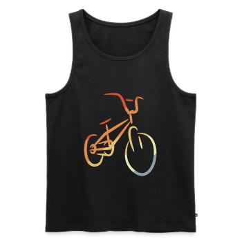 Dessin BMX rétro - Débardeur bio Premium Homme - noir - Devant - AI Model Male 178 light (178cm)