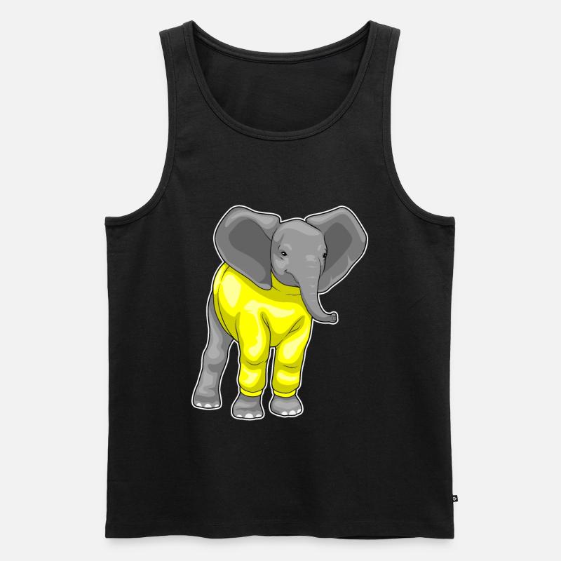 Elefant Winter Pullover - Männer Premium Bio Tank Top - Schwarz