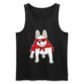 French Bulldog Superhero Cloak - Men's Premium Organic Tank Top - black - Front - AI Model Male 178 light (178cm)