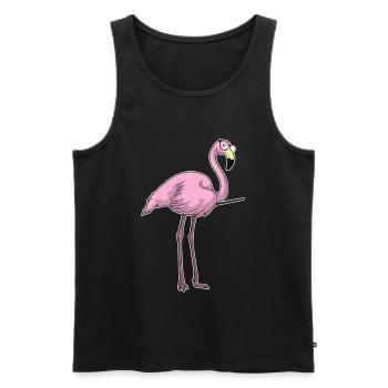 Flamingo Enseignant Pointage Bâton École - Débardeur bio Premium Homme - noir - Devant - Michal (187cm)