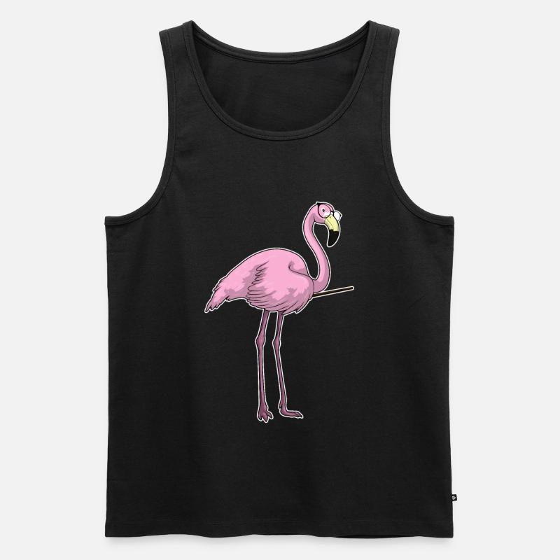 Flamingo Lehrer Pointer - Männer Premium Bio Tank Top - Schwarz