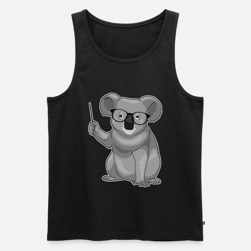 Koala Lehrer Pointer - Männer Premium Bio Tank Top - Schwarz