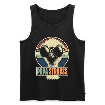 Papa Strauss Retro Emu Laufvogel Sonnenbrille - Männer Premium Bio Tank Top - Schwarz - Vorne - Michal (187cm)
