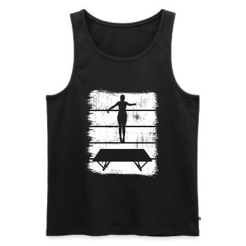 Dessin de trampoline - Débardeur bio Premium Homme - noir - Devant - AI Model Male 178 light (178cm)