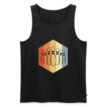 Bowling Pins - Männer Premium Bio Tank Top - Schwarz - Vorne - AI Model Male 178 light (178cm)