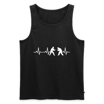 Judo Heartline ECG - Débardeur bio Premium Homme - noir - Devant - Michal (187cm)