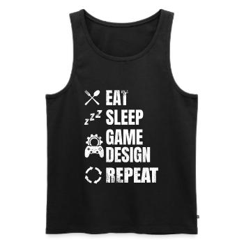 Game Designer Routine - Männer Premium Bio Tank Top - Schwarz - Vorne - AI Model Male 178 light (178cm)