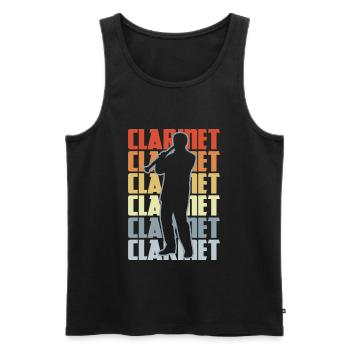 Vintage clarinet - Men's Premium Organic Tank Top - black - Front - Michal (187cm)