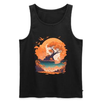 Natur pur Urlaub Entspannung - Männer Premium Bio Tank Top - Schwarz - Vorne - AI Model Male 178 light (178cm)