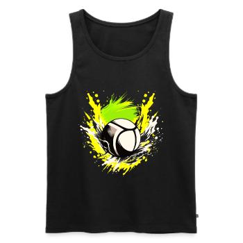 Volleyball Logo - Männer Premium Bio Tank Top - Schwarz - Vorne - Michal (187cm)