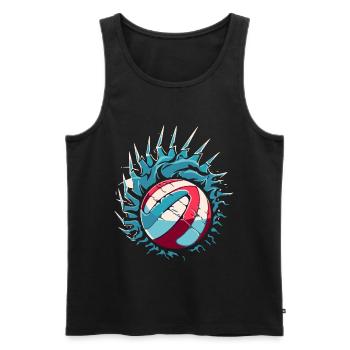 Volleyball Logo - Men's Premium Organic Tank Top - black - Front - Michal (187cm)