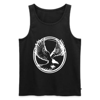Strong eagle silhouette - Men's Premium Organic Tank Top - black - Front - Michal (187cm)