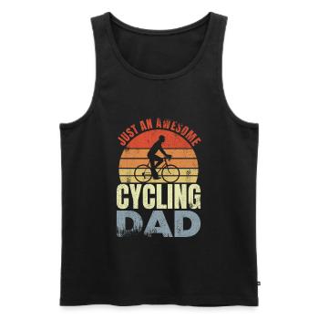 Cyclist Dad - Men's Premium Organic Tank Top - black - Front - Michal (187cm)