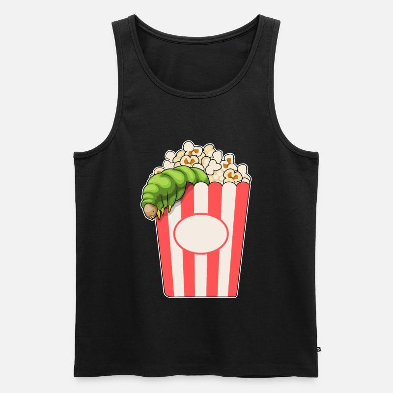 Raupe Popcorn - Männer Premium Bio Tank Top - Schwarz