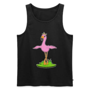 Couronne de flamant rose - Débardeur bio Premium Homme - noir - Devant - AI Model Male 178 light (178cm)