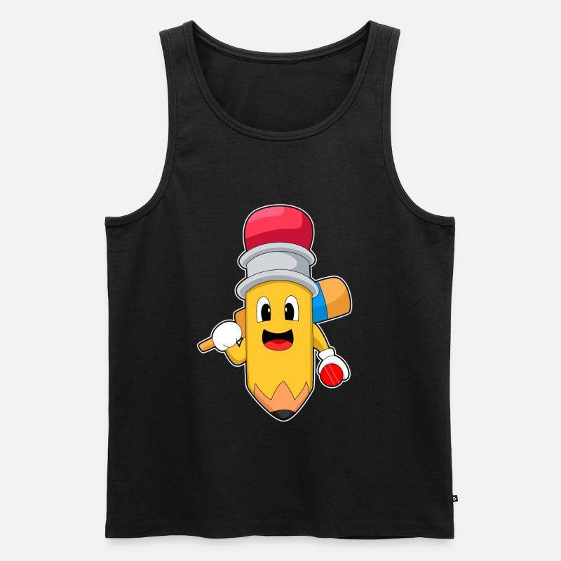 Bleistift Cricket Cricketschläger - Männer Premium Bio Tank Top - Schwarz