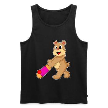 Bear Cricket Cricket Bats - Men's Premium Organic Tank Top - black - Front - Michal (187cm)