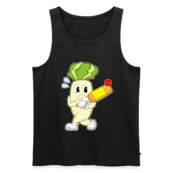 Radish Cricket Cricket Bats - Men's Premium Organic Tank Top - black - Front - Michal (187cm)