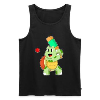 Turtle Cricket Cricket Bats - Men's Premium Organic Tank Top - black - Front - Michal (187cm)