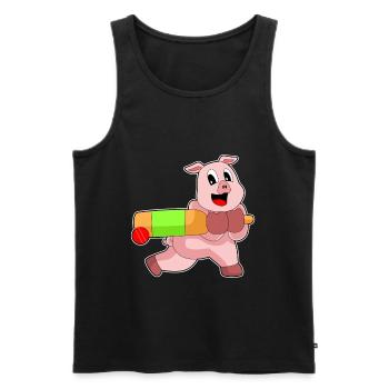 Pig Cricket Cricket Bats - Men's Premium Organic Tank Top - black - Front - Michal (187cm)