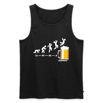 Bière Semaine Vendredi Week-end Fin De La Biere - Débardeur bio Premium Homme - noir - Devant - AI Model Male 178 light (178cm)