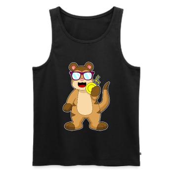 Meerkat Gold Coin - Men's Premium Organic Tank Top - black - Front - Michal (187cm)