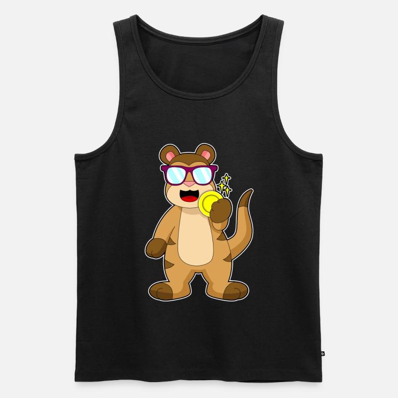 Erdmännchen Goldmünze - Männer Premium Bio Tank Top - Schwarz