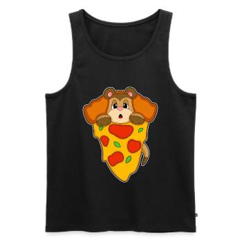 Meerkat Pizza - Men's Premium Organic Tank Top - black - Front - Michal (187cm)