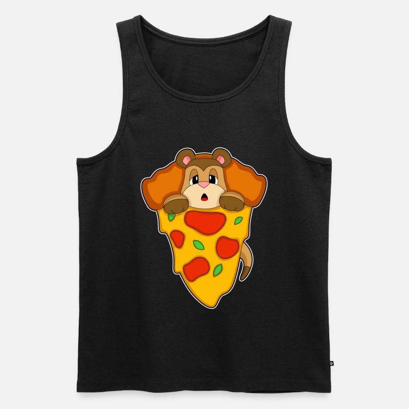 Erdmännchen Pizza - Männer Premium Bio Tank Top - Schwarz
