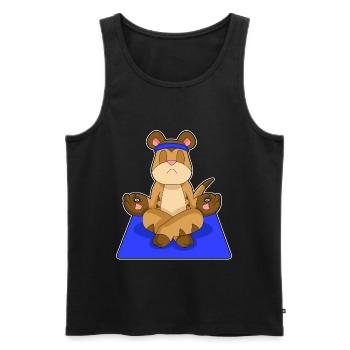 Meerkat Yoga Fitness Meditation - Men's Premium Organic Tank Top - black - Front - Michal (187cm)