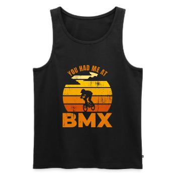 Citation de cycliste BMX - Débardeur bio Premium Homme - noir - Devant - Michal (187cm)