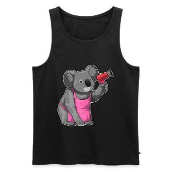 Koala Hairdresser Sèche-cheveux - Débardeur bio Premium Homme - noir - Devant - Michal (187cm)