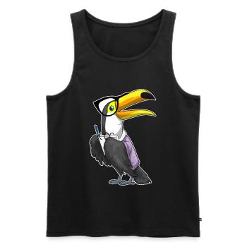 Tukan Sekretärin Brille Büro - Männer Premium Bio Tank Top - Schwarz - Vorne - Michal (187cm)