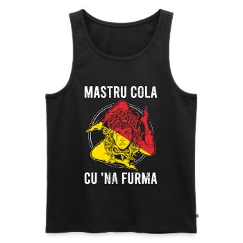 Sicile Trinacria Mastru Cola, cu 'na furma - Débardeur bio Premium Homme - noir - Devant - Michal (187cm)