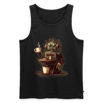 Kaffee kochender Roboter - Männer Premium Bio Tank Top - Schwarz - Vorne - AI Model Male 178 light (178cm)