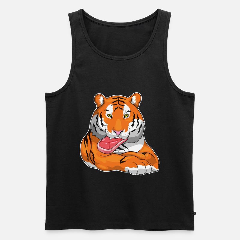 Tiger Fleisch - Männer Premium Bio Tank Top - Schwarz