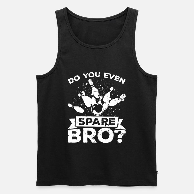 Lustiger Bowling Spruch - Männer Premium Bio Tank Top - Schwarz