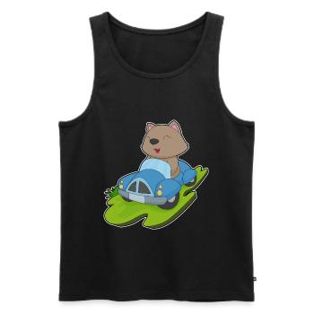 Katze Auto - Männer Premium Bio Tank Top - Schwarz - Vorne - AI Model Male 178 light (178cm)