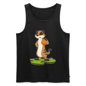 Erdmännchen Basketballspieler Basketball - Männer Premium Bio Tank Top - Schwarz - Vorne - Michal (187cm)