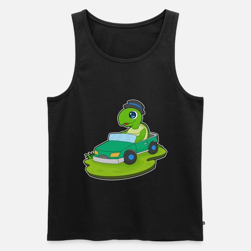 Schildkröte Auto - Männer Premium Bio Tank Top - Schwarz