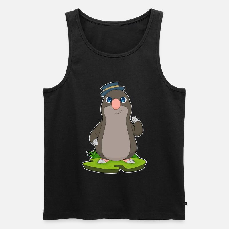 Maulwurf Gentleman Hut - Männer Premium Bio Tank Top - Schwarz